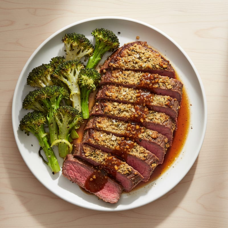 Garlic Herb-Crusted London Broil