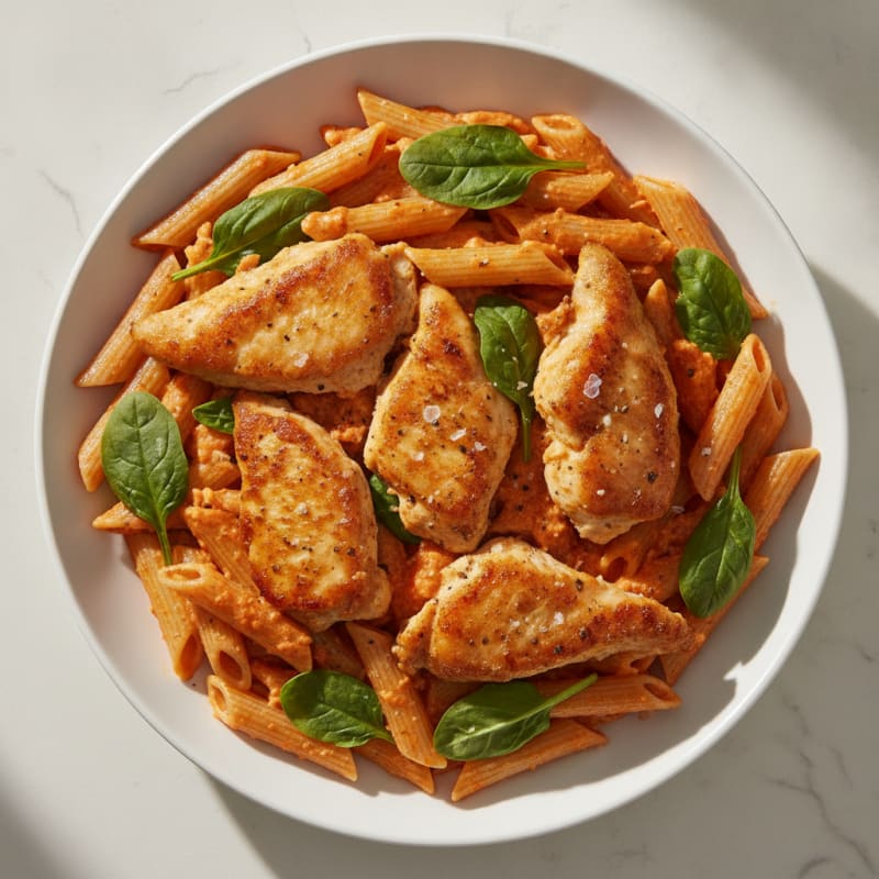 Chicken Penne with Creamy Red Sauce