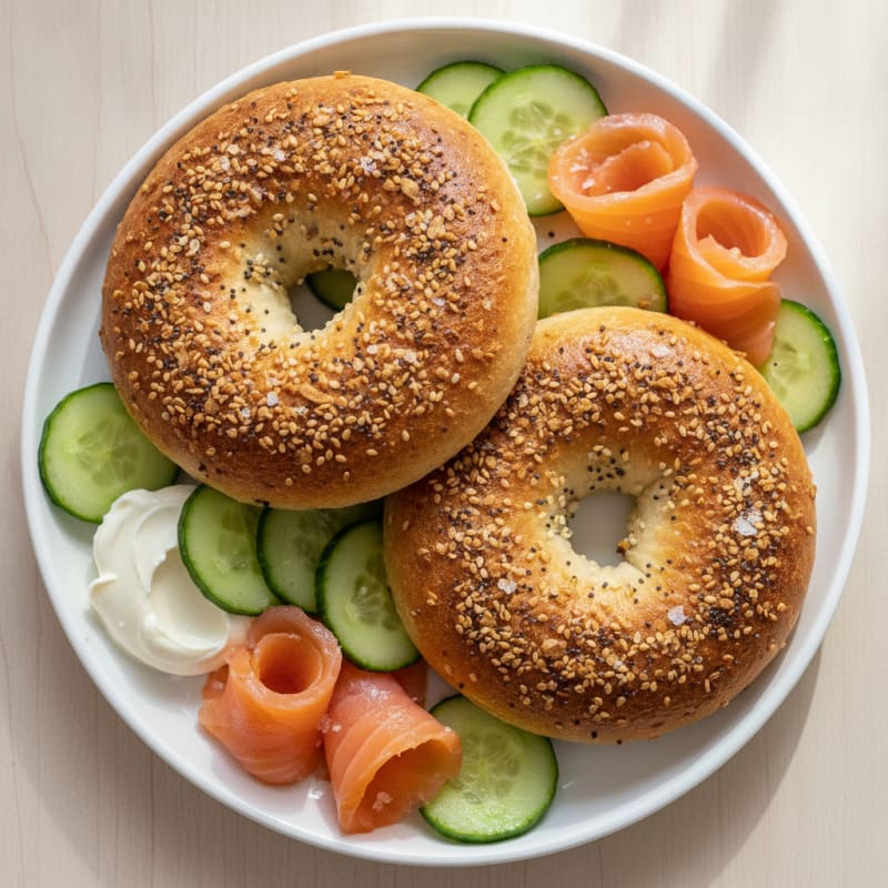 Savory Protein Bagels with Everything Topping