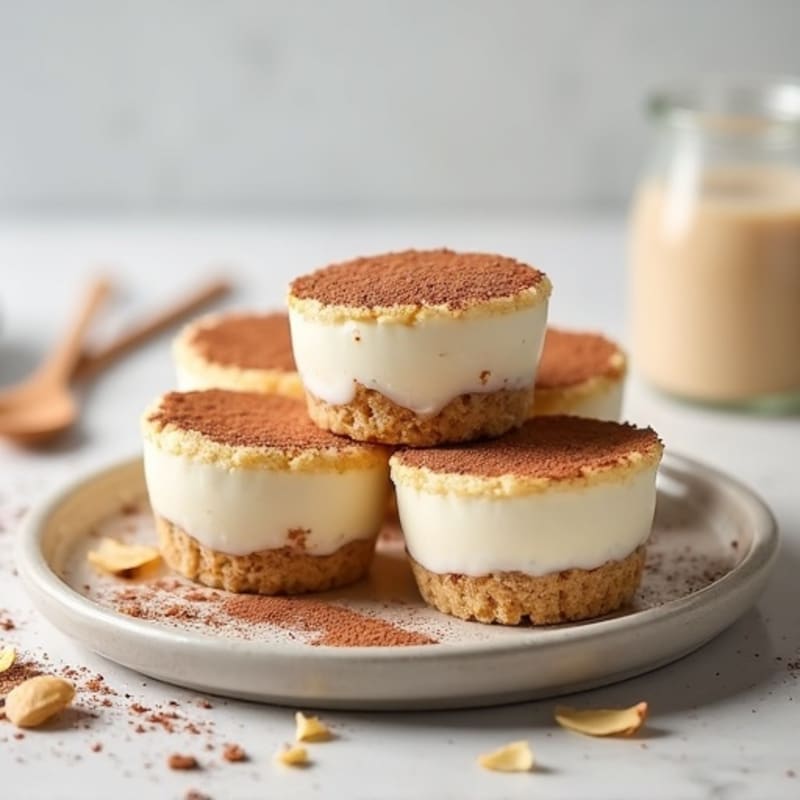 Protein-Packed Vanilla Almond Tiramisu Cups