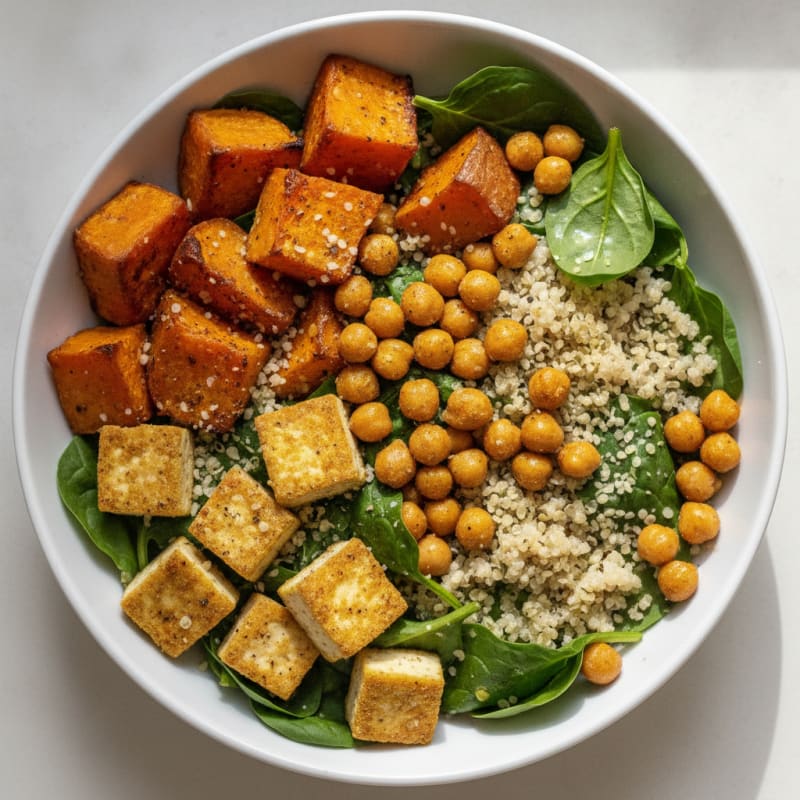 Roasted Sweet Potato and Chickpea Buddha Bowl