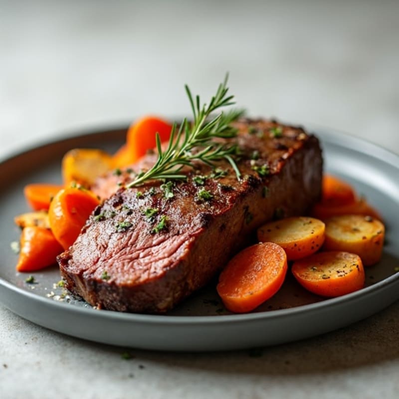 Herb-Roasted Beef with Crispy Root Vegetables