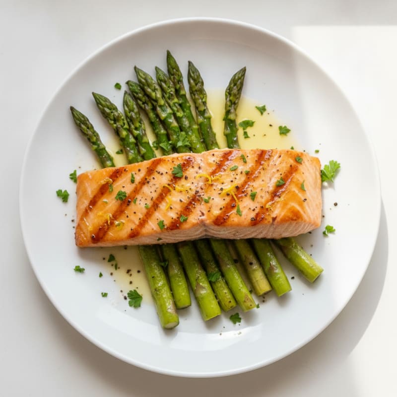 Lemon Herb Grilled Salmon with Asparagus