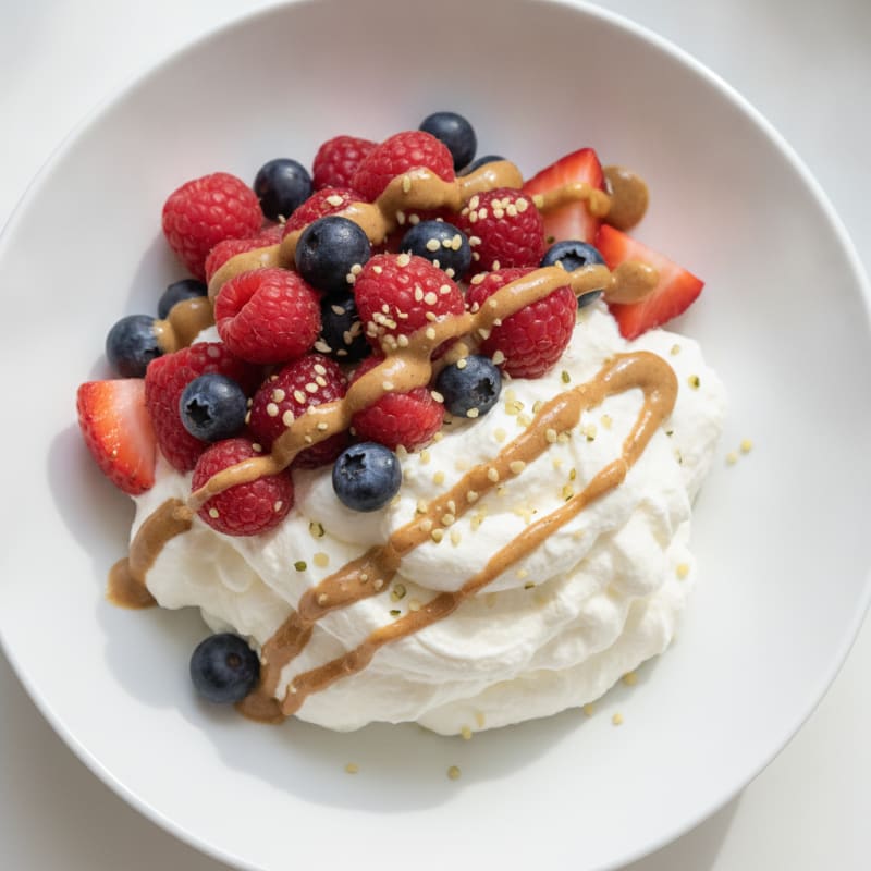 Greek Yogurt Protein Mousse with Mixed Berries