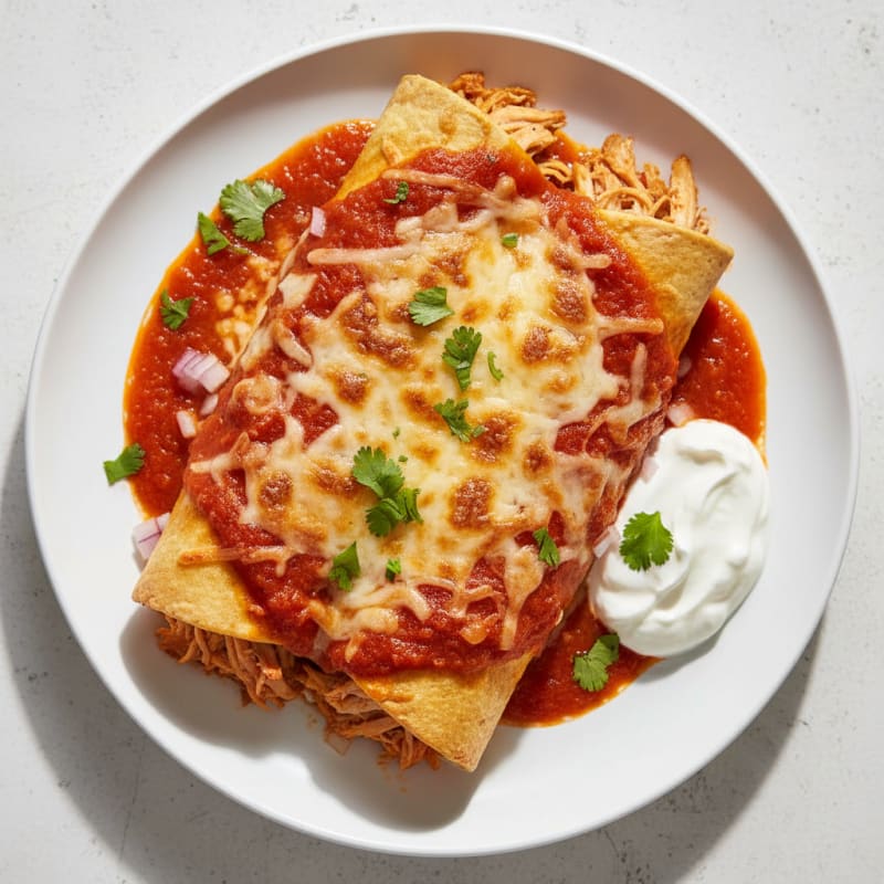 Chicken Enchiladas with Red Chili Sauce