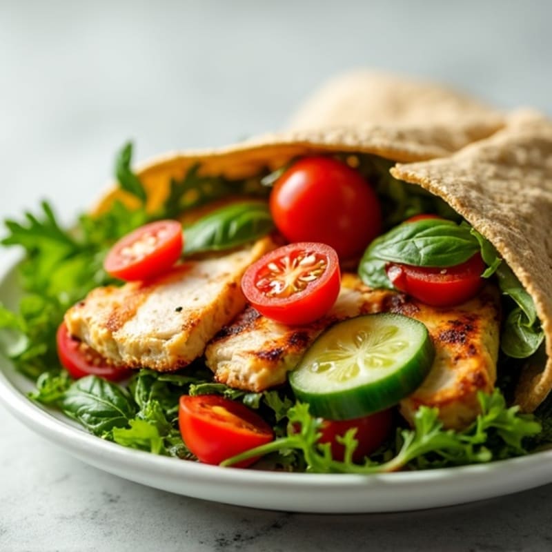 Herb-Marinated Grilled Chicken and Fresh Veggie Wrap