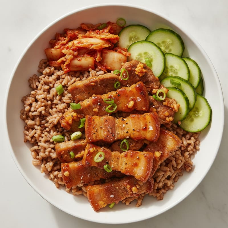 Spicy Gochujang Pork Belly Bowl