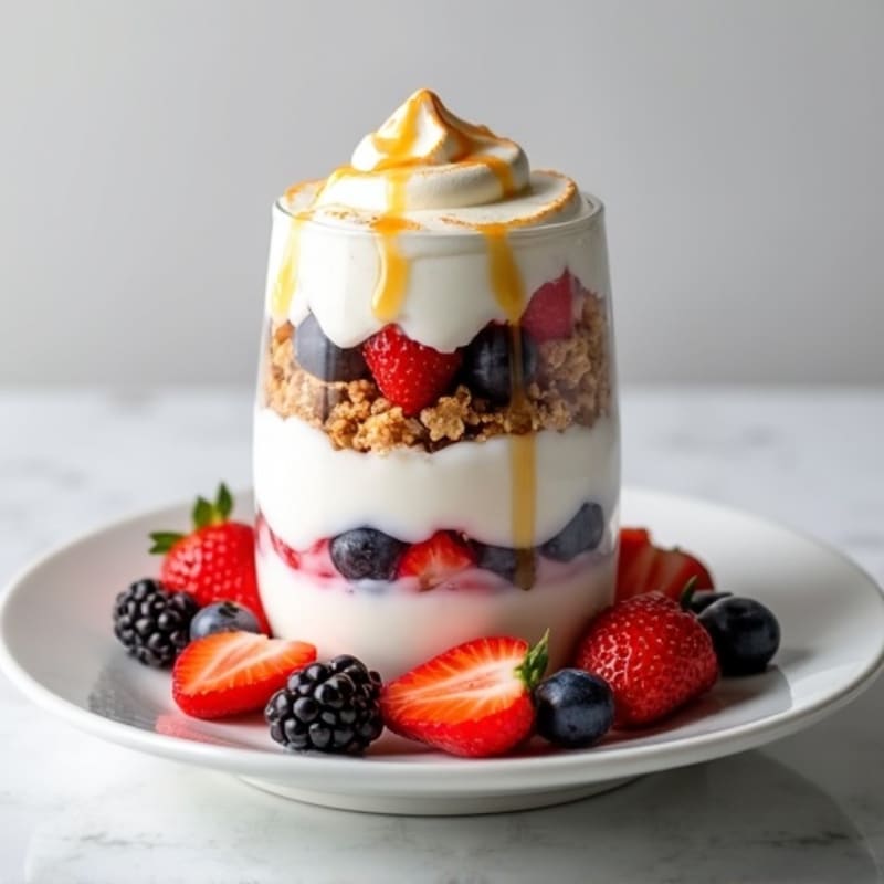 Greek Yogurt Protein Parfait with Egg White Meringue