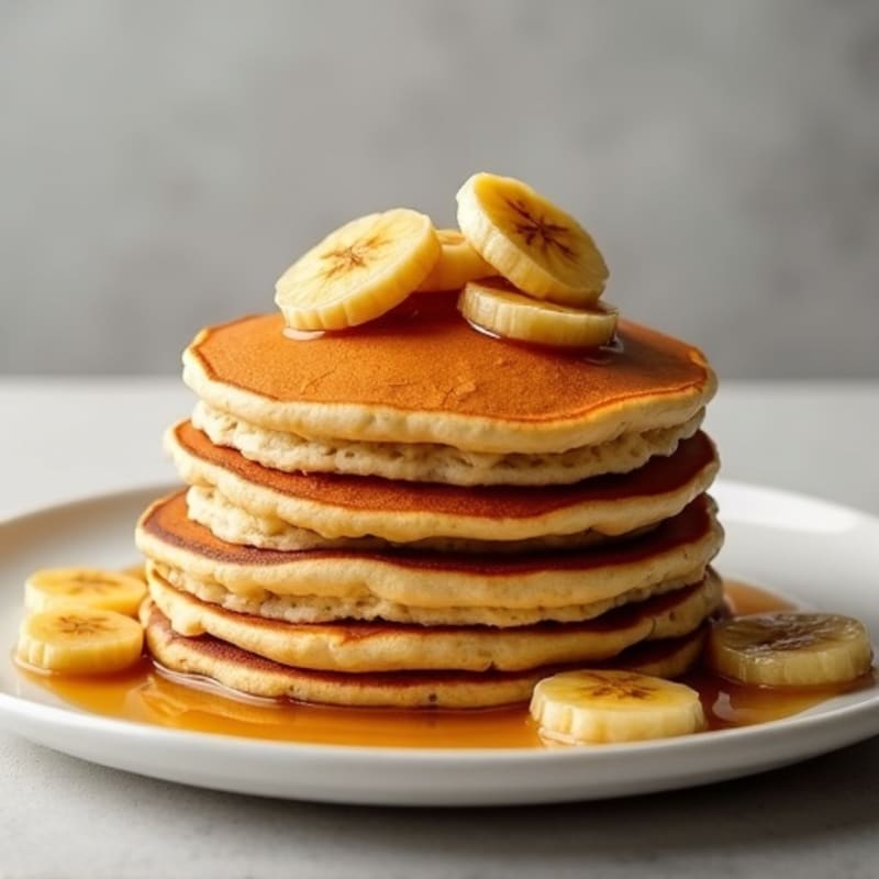 Fluffy Protein Pancakes with Warm Caramelized Bananas