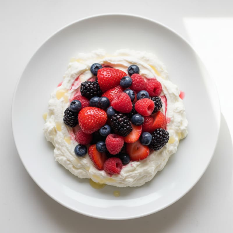 Greek Yogurt Protein Mousse with Mixed Berries
