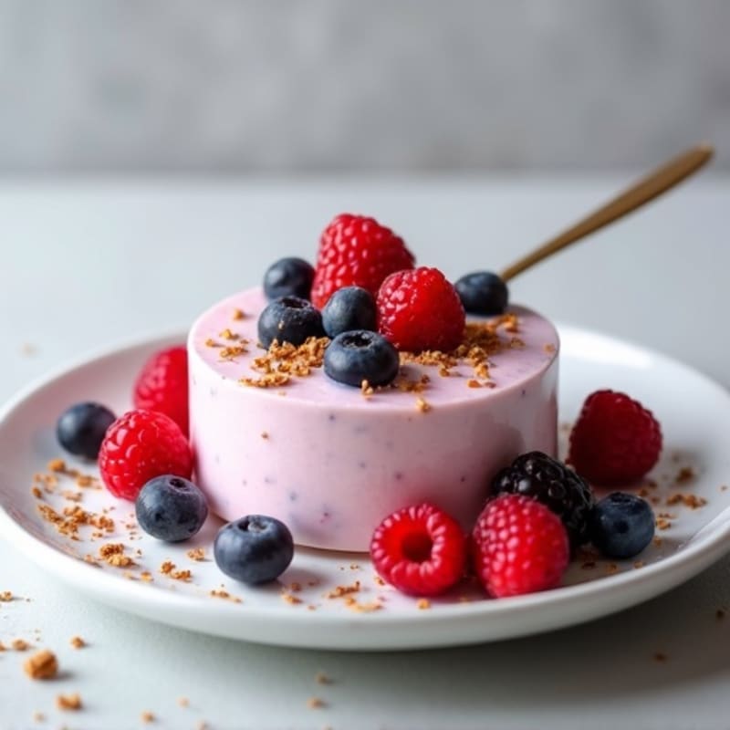 Silky Greek Yogurt Protein Mousse with Mixed Berries