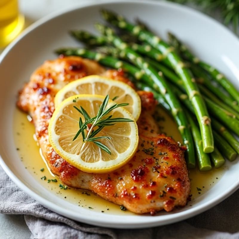 Crispy Lemon Herb Chicken with Roasted Asparagus