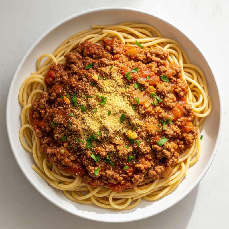 High-Protein Spaghetti with Lean Ground Beef
