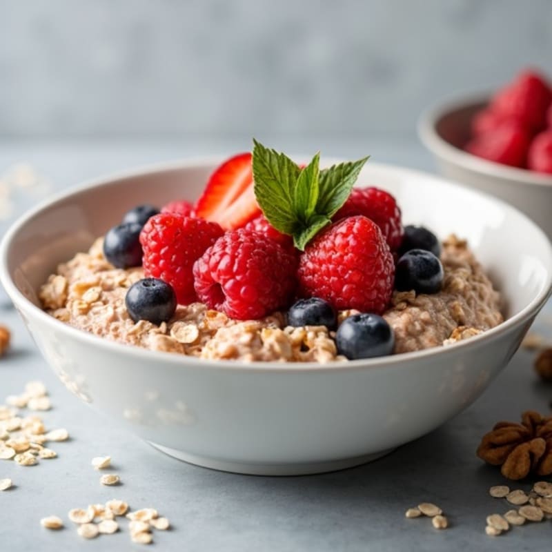 Creamy Protein Oatmeal with Berries and Nuts