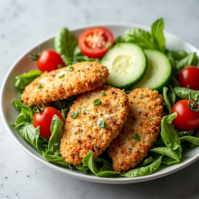Crispy Chicken and Avocado Salad with Creamy Lemon Herb Dressing