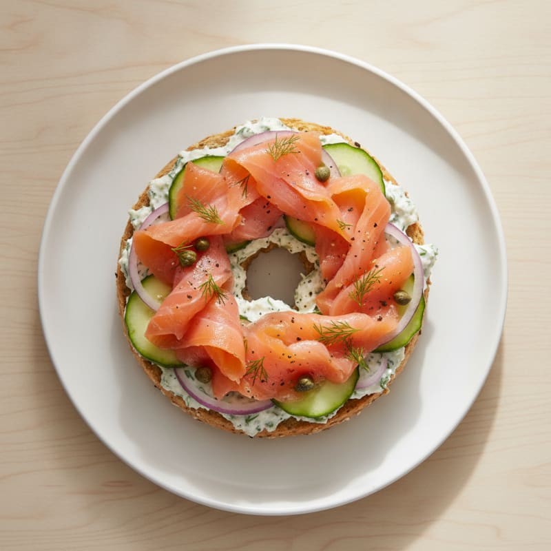 High-Protein Smoked Salmon Bagel