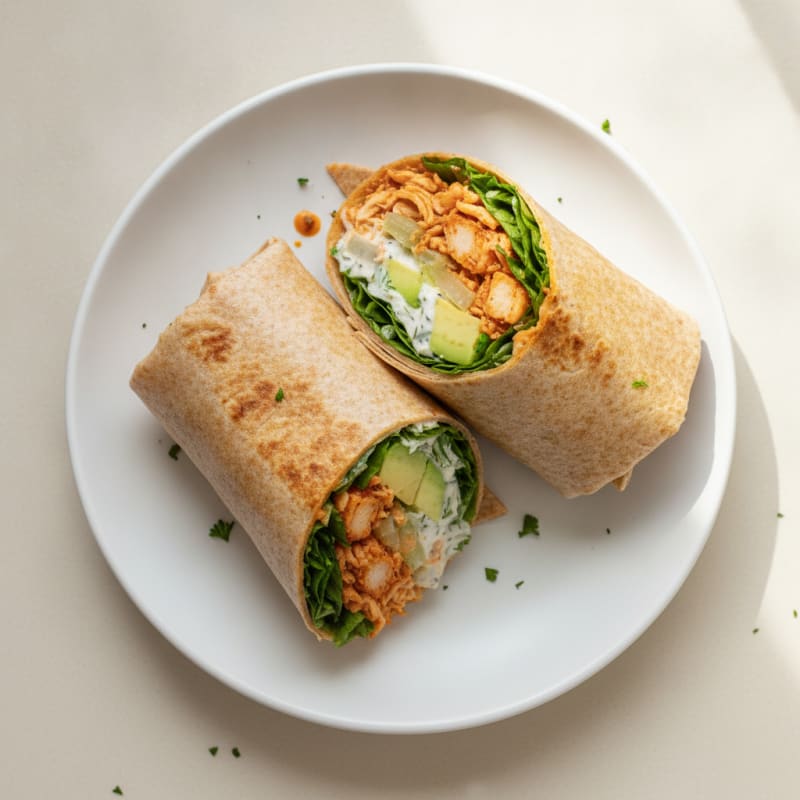Buffalo Ranch Chicken and Celery Wrap
