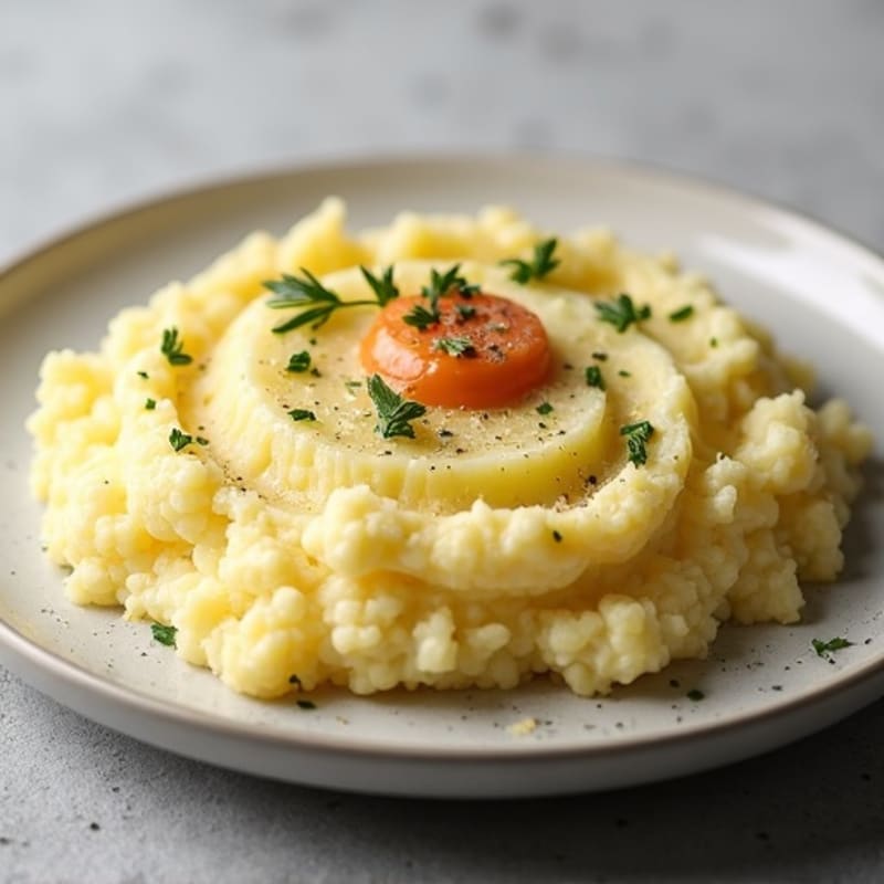 Creamy Cauliflower Mashed Potatoes with Roasted Garlic