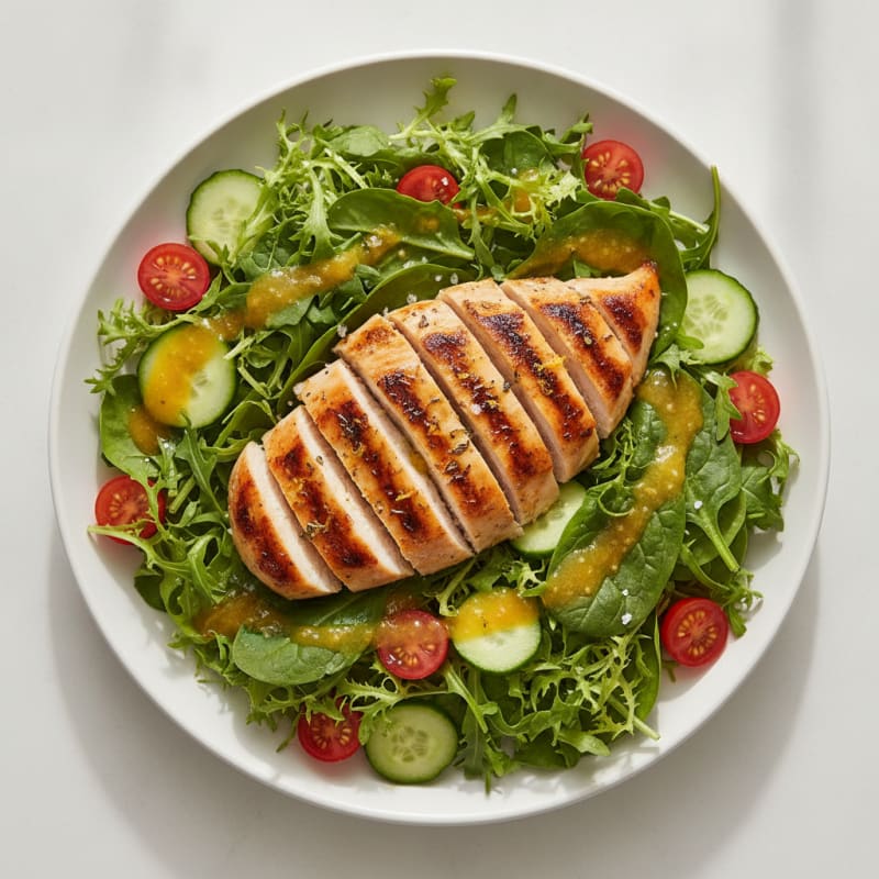 Lemon Herb Grilled Chicken with Mixed Greens Salad