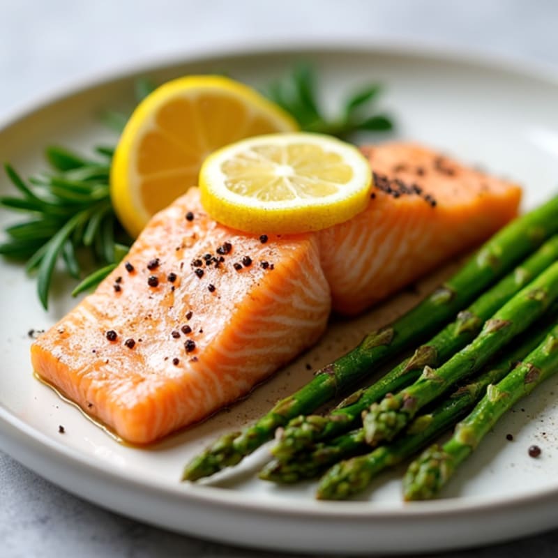 Baked Salmon with Roasted Asparagus