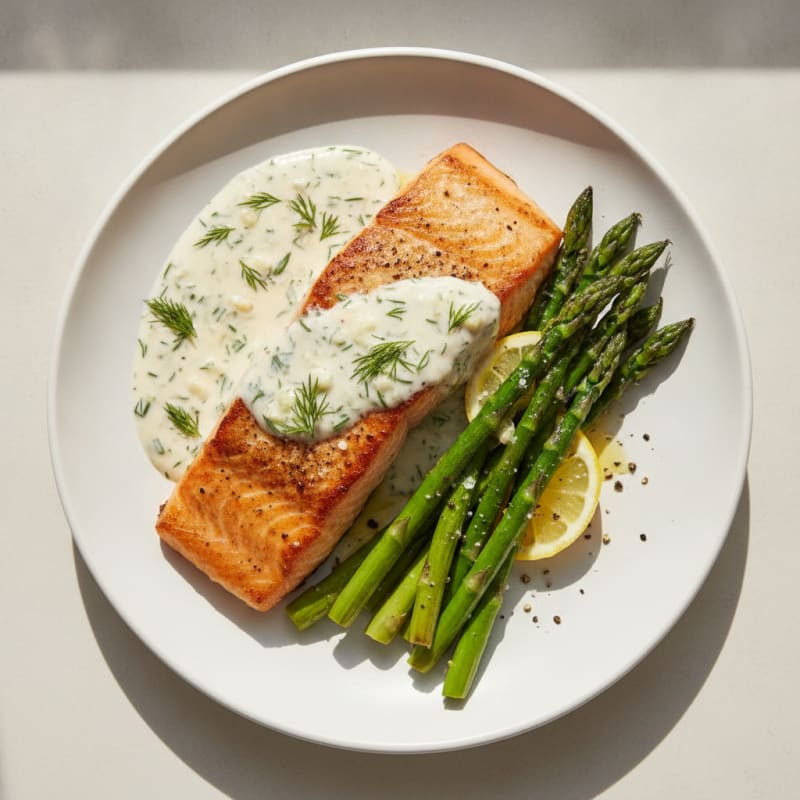 Pan-Seared Salmon with Lemon-Dill Sauce