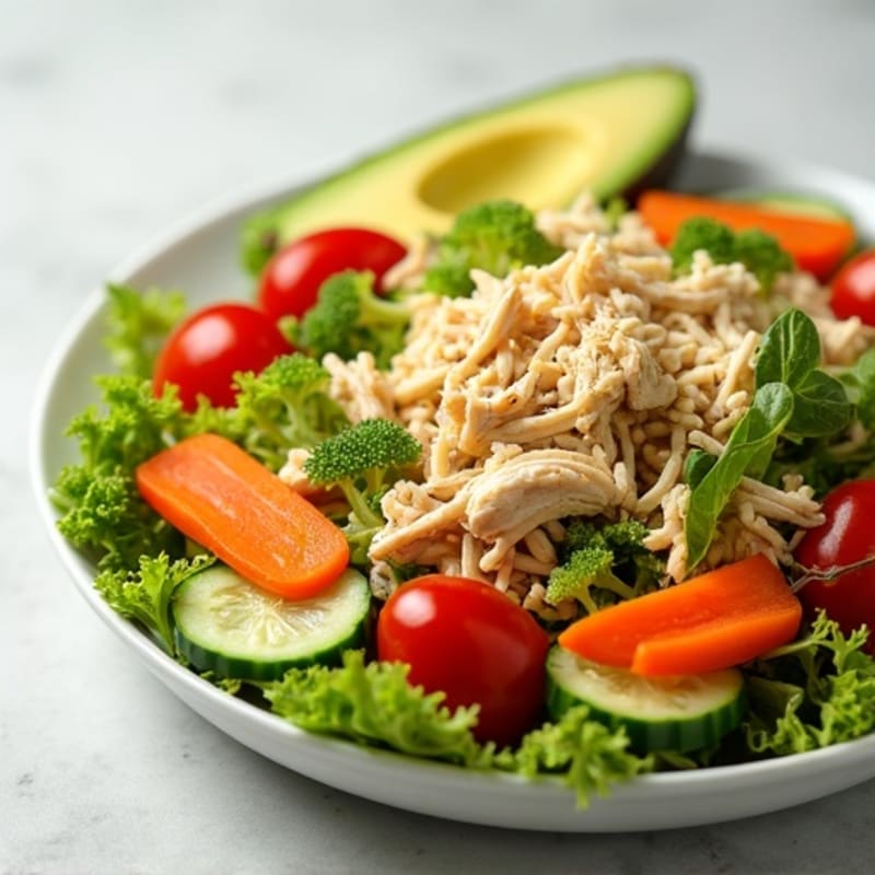 Shredded Chicken and Crunchy Veggie Salad