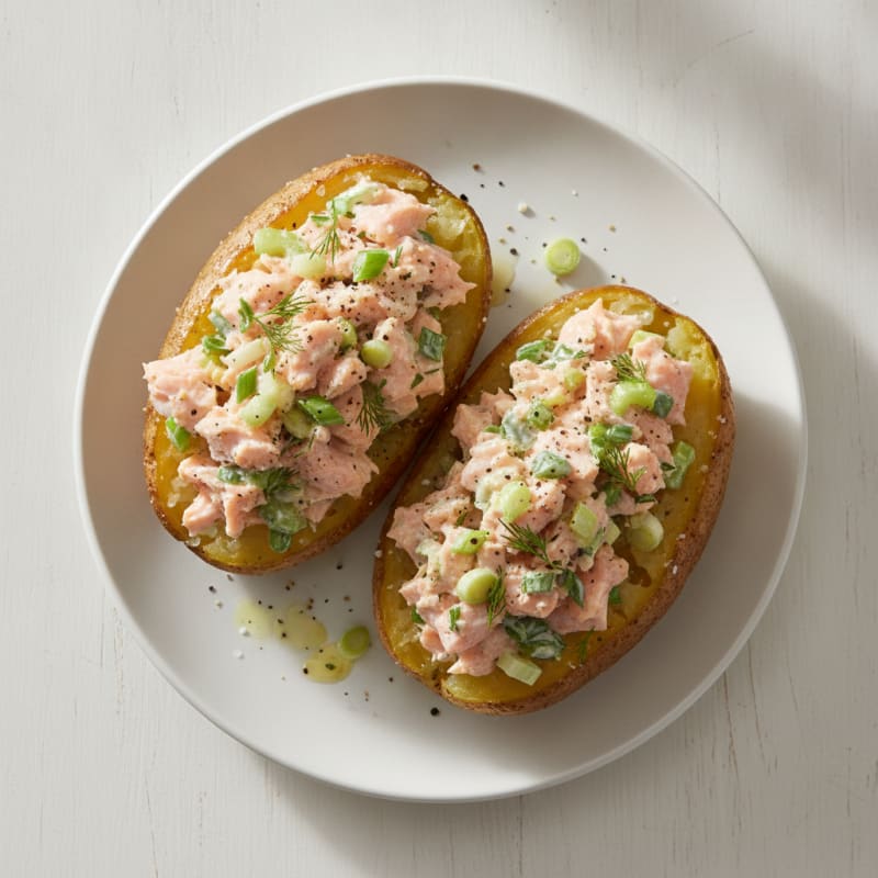 Salmon Stuffed Baked Potatoes