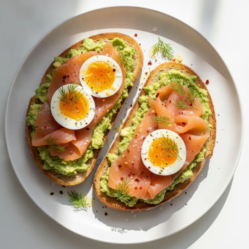 Smoked Salmon and Avocado Egg Toast