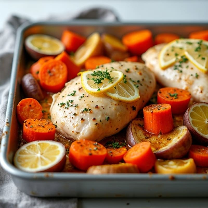 Sheet Pan Lemon Herb Chicken with Roasted Root Vegetables