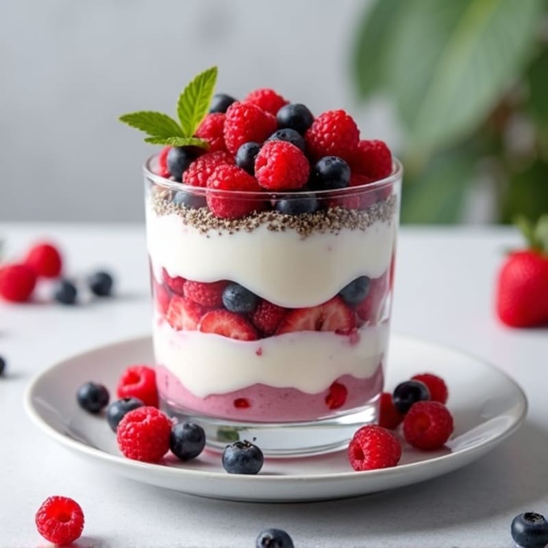 Greek Yogurt Protein Parfait with Mixed Berries