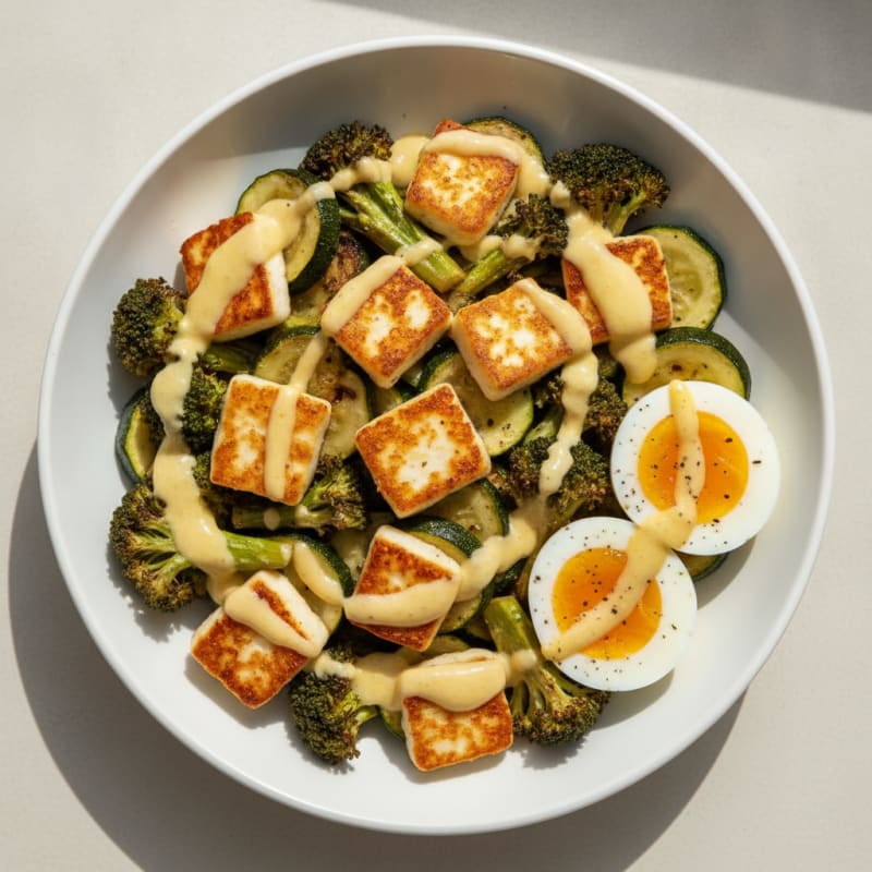Roasted Vegetable and Halloumi Bowl