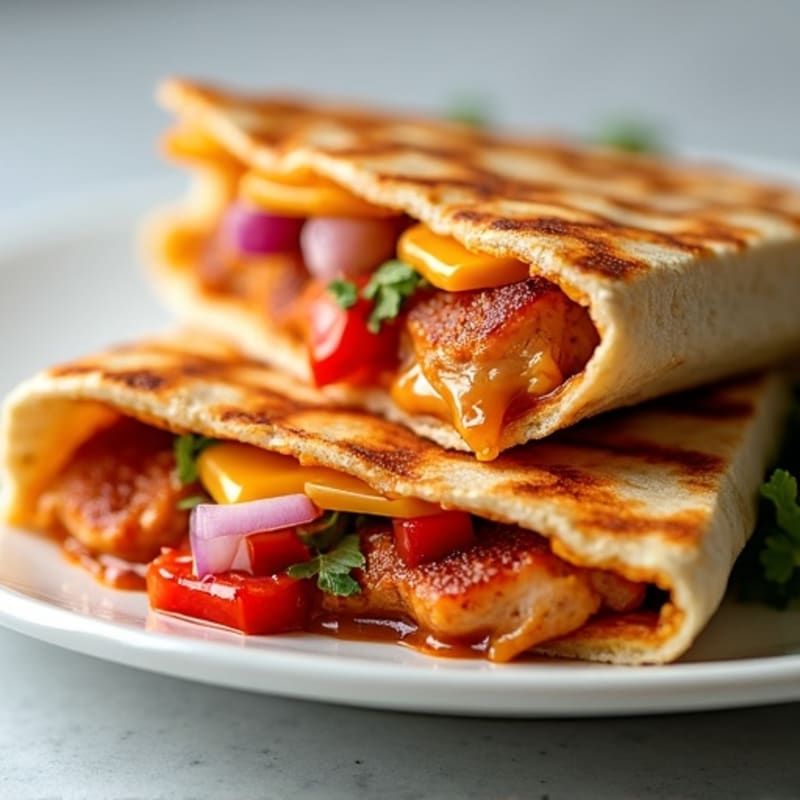 Healthy Crispy BBQ Chicken Quesadilla