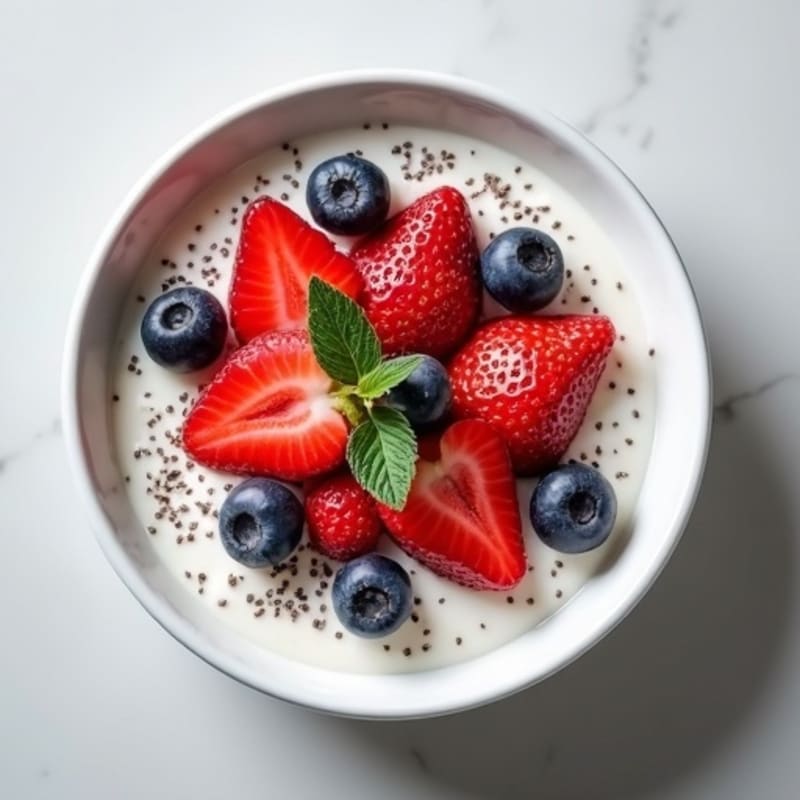 Silky Greek Yogurt Protein Pudding with Berries