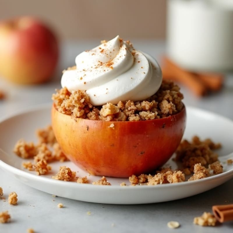 Baked Apples with Cinnamon Crunch Topping & Protein-Boosted Yogurt