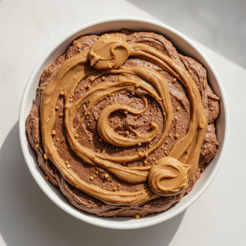Silky Chocolate Protein Mousse with Almond Butter Swirl
