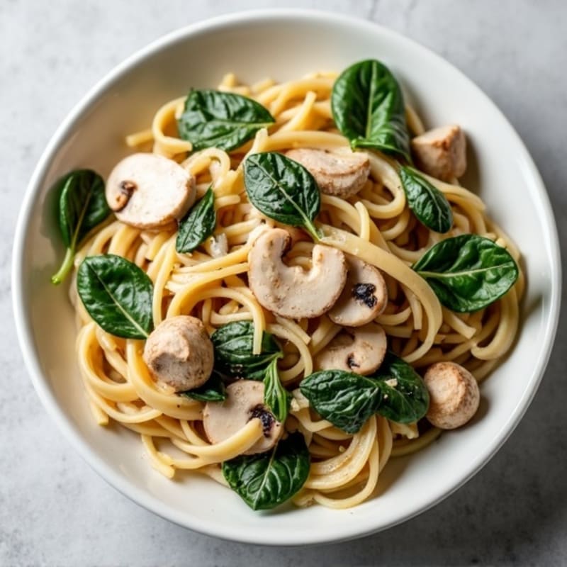 Healthy Creamy Truffle Mushroom Pasta