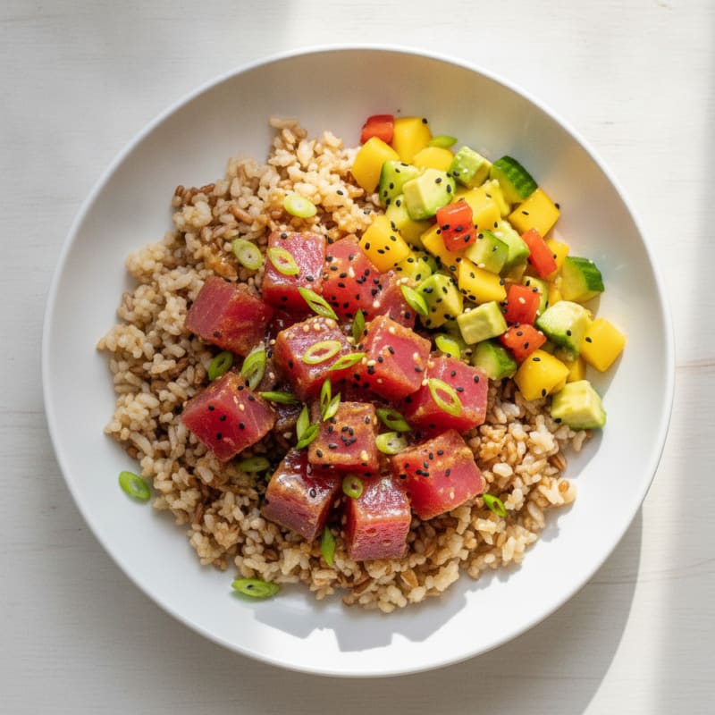 Ahi Tuna Poke with Tropical Salsa