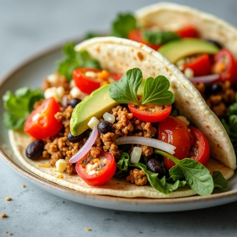 Lean Ground Turkey and Fresh Veggie Tortilla Tacos