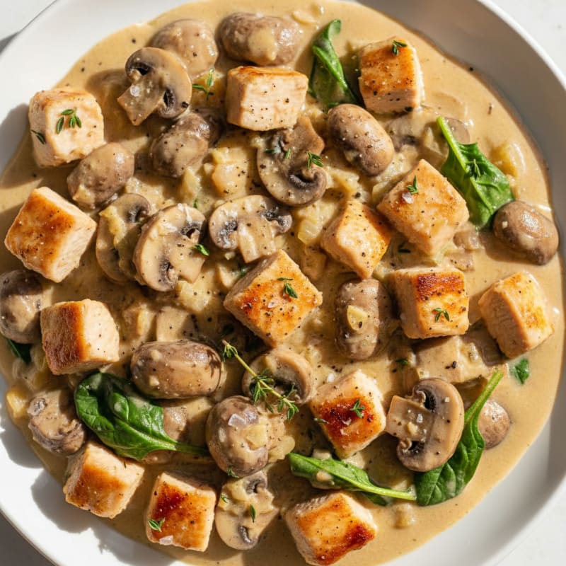 Tender Creamy Chicken and Mushroom Stew