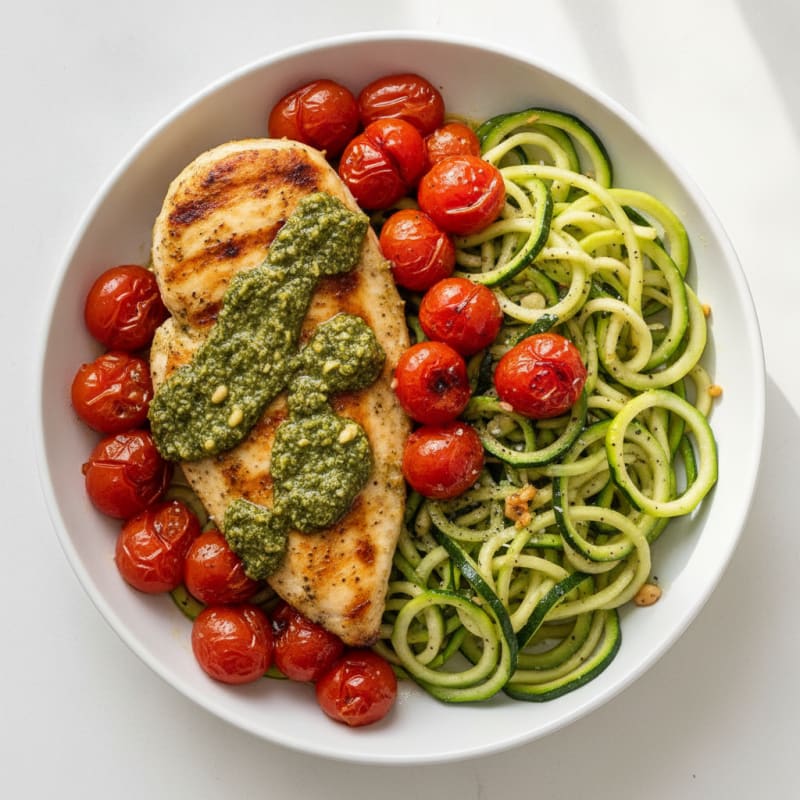 Pesto Chicken with Roasted Tomatoes
