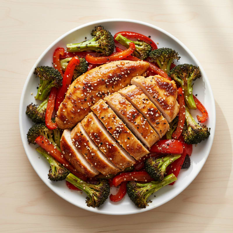 Crispy Teriyaki Chicken with Roasted Vegetables