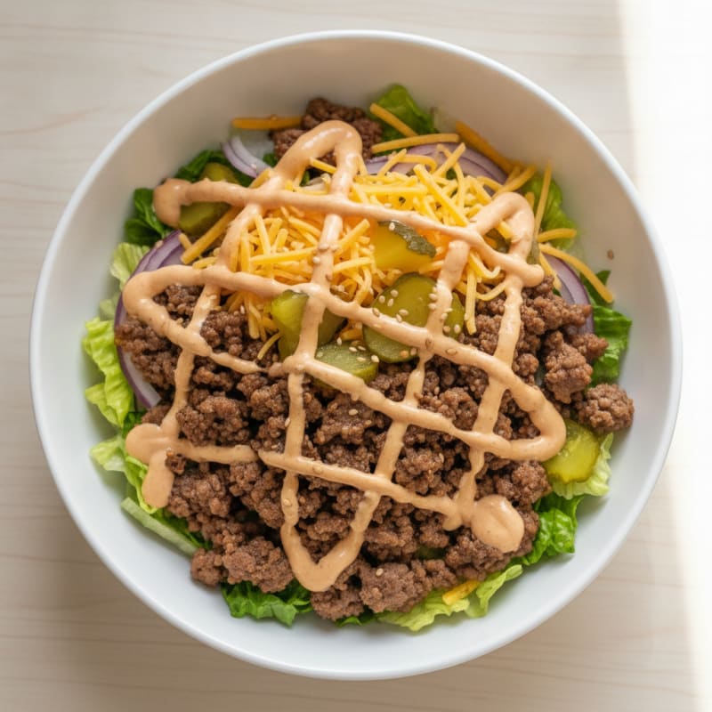 Ground Beef Big Mac Bowl