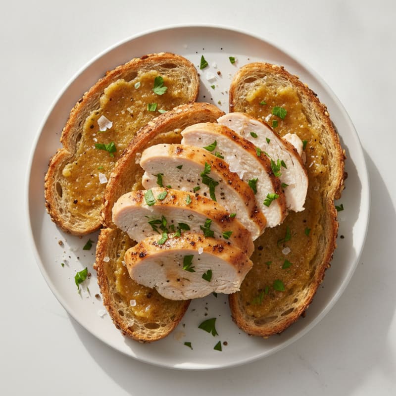Classic Garlic Herb Bread with Roasted Chicken