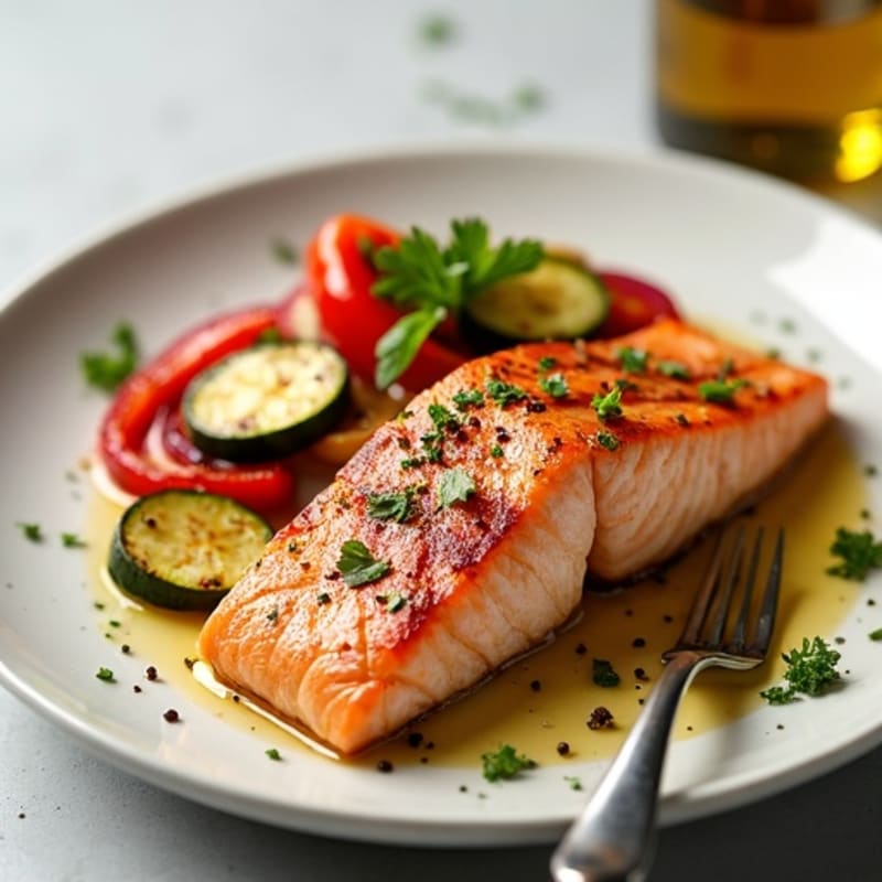 Seared Salmon with Roasted Vegetables