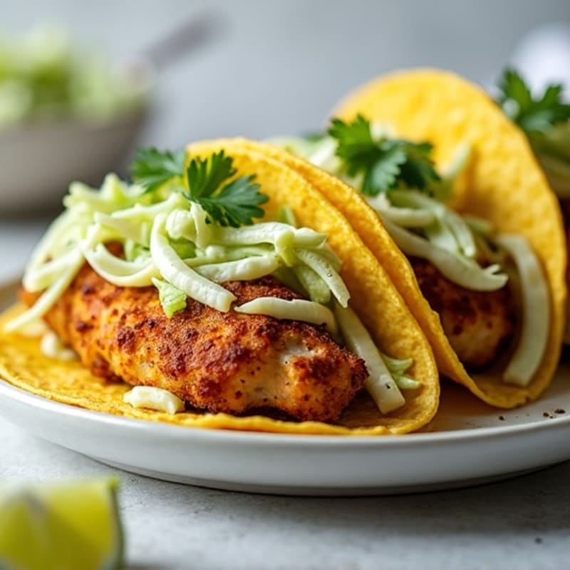 Crispy Chicken Tacos with Fresh Cabbage Slaw