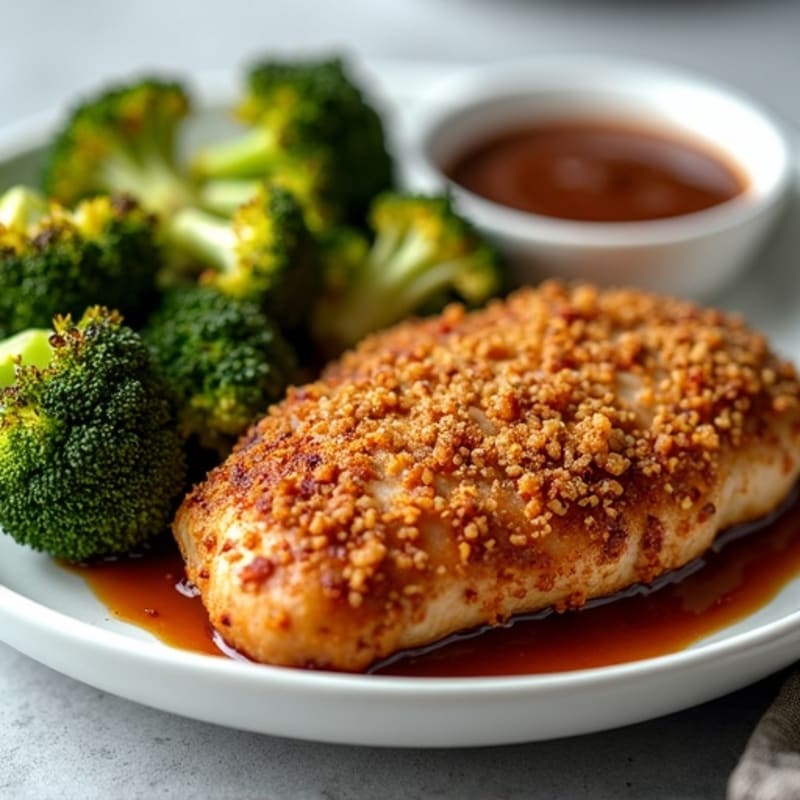 Crispy Baked Teriyaki Chicken with Roasted Broccoli