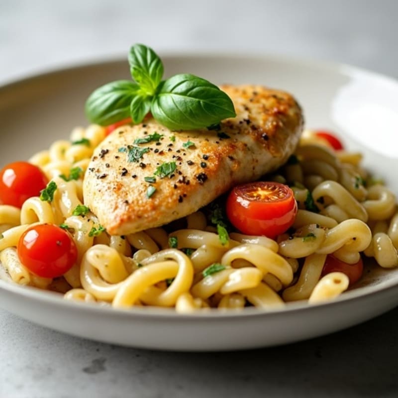 Creamy Pesto Chicken with Whole Wheat Pasta