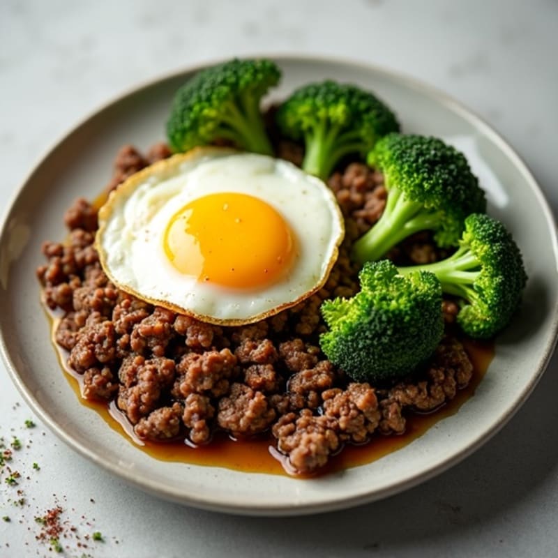 Lean Ground Beef and Crispy Broccoli Skillet