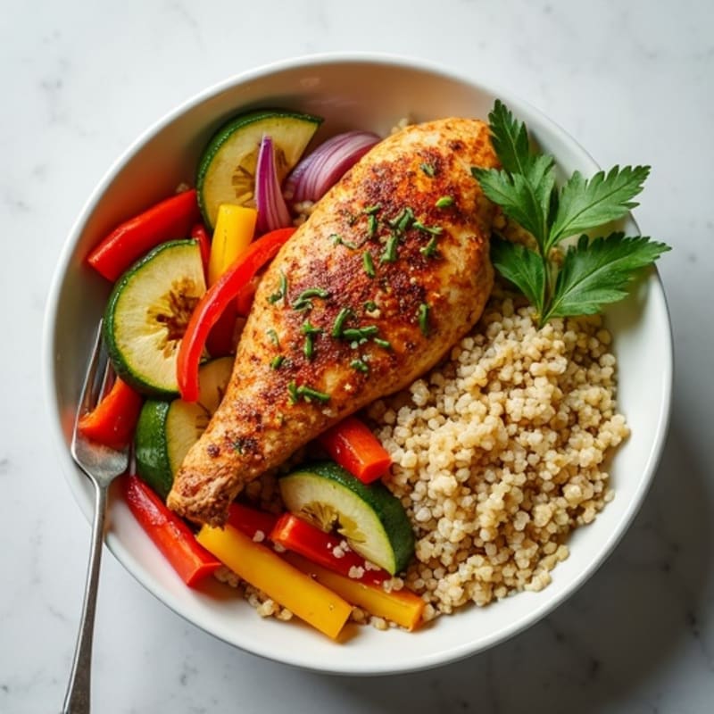 Herb-Spiced Chicken Shawarma Bowl with Roasted Vegetables