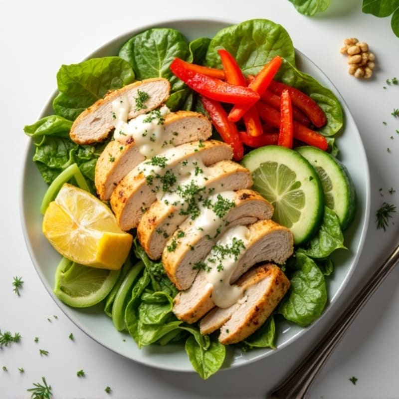 Creamy Herb Chicken Salad with Crunchy Veggies